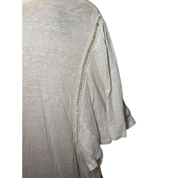 Loft White Boho Style‎ Short Sleeve Blouse With Crochet Detailing Womens XL NWT - Picture 8 of 10